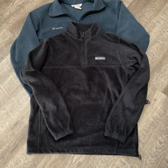 Lot Of 3 Columbia Pullover Sweaters Men’s Large Fleece Black & Blue, Zip Up - Picture 8 of 15